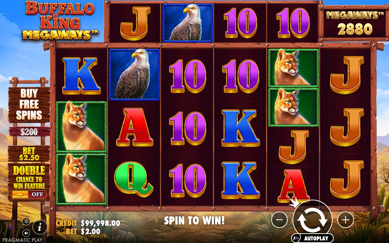 The base game — Buffalo King Megaways