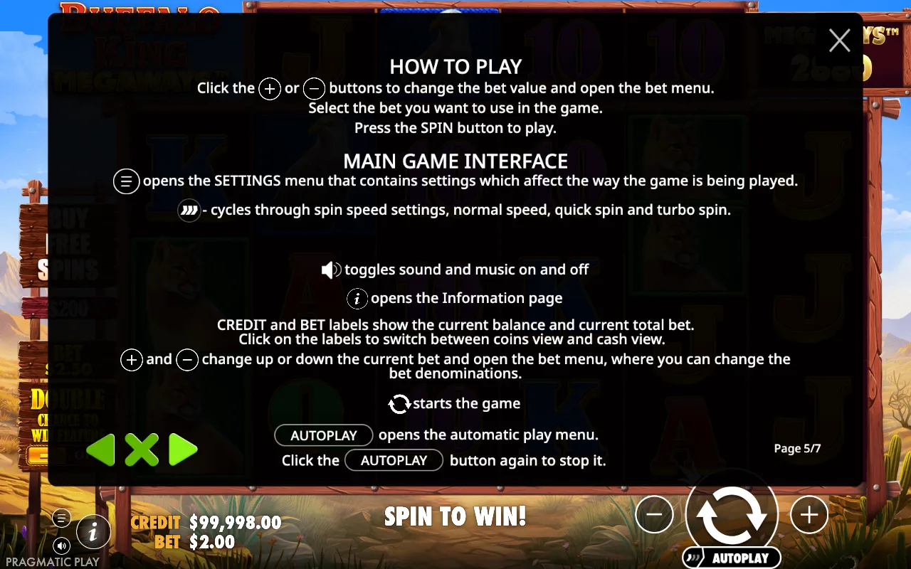 How to play — Buffalo King Megaways
