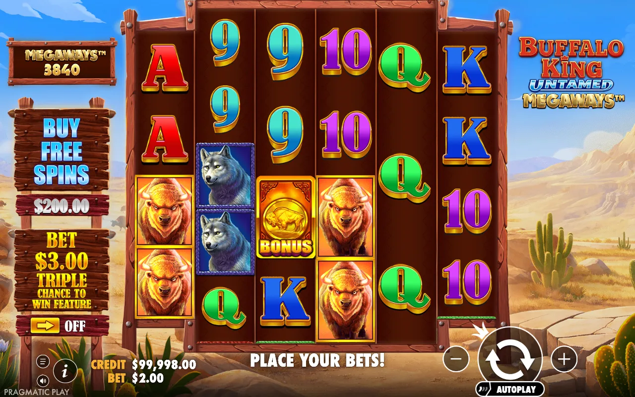 The base game — Buffalo King Untamed Megaways