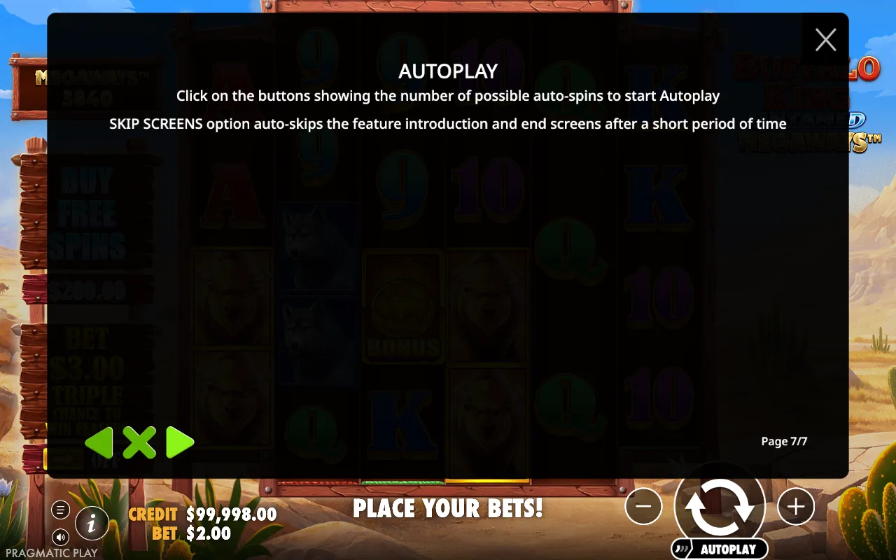 Autoplay — Buffalo King Untamed Megaways