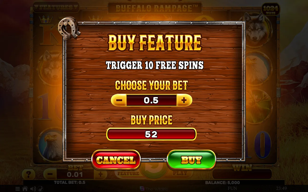Buying the feature — Buffalo Rampage