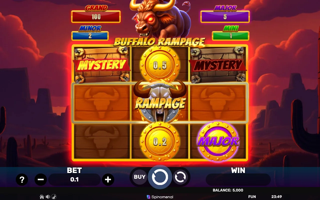The base game — Buffalo Rampage Blast The Bonus 3x3