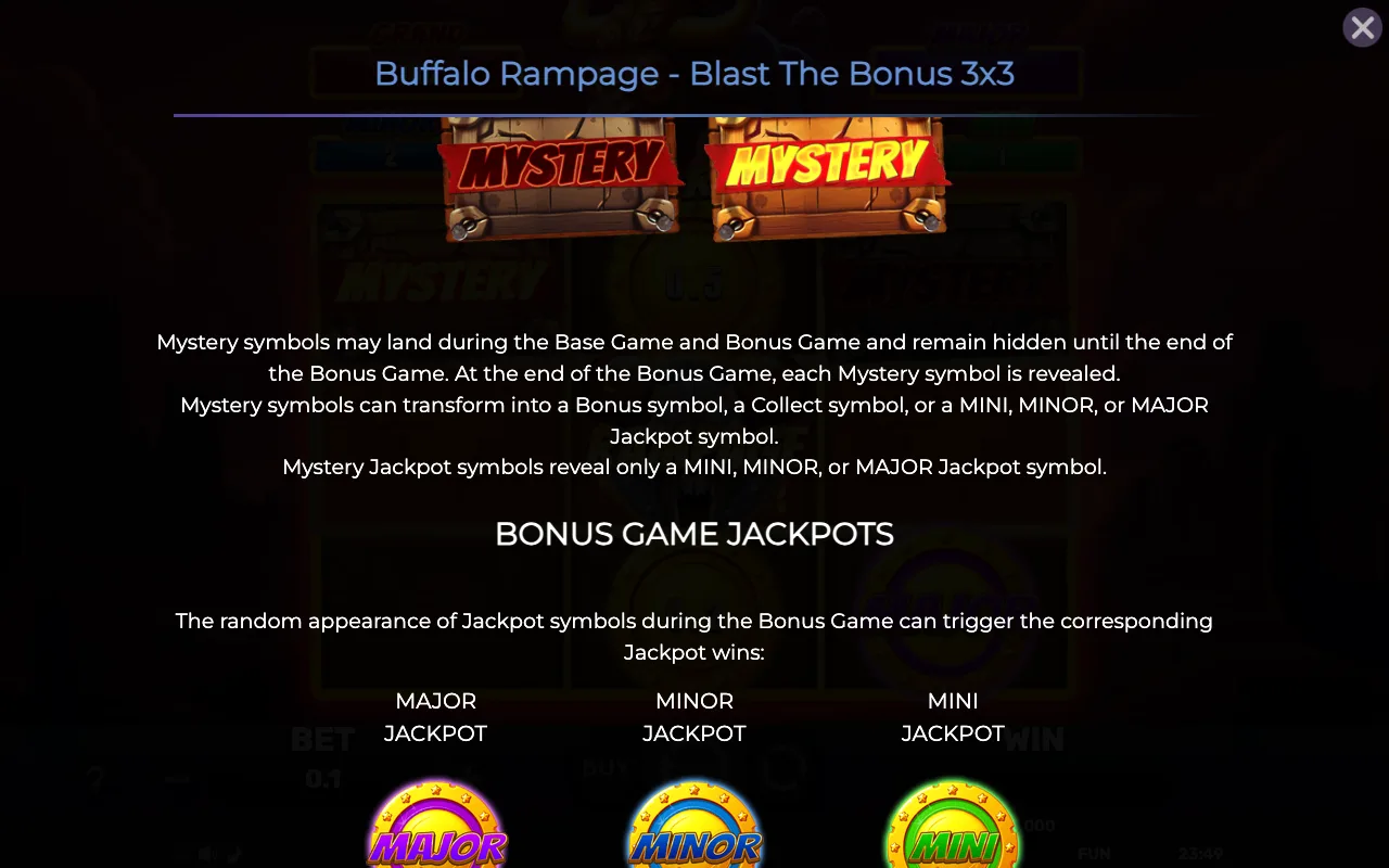 Game rules, page 4 — Buffalo Rampage Blast The Bonus 3x3