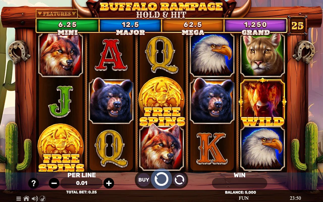 The base game — Buffalo Rampage Hold Hit