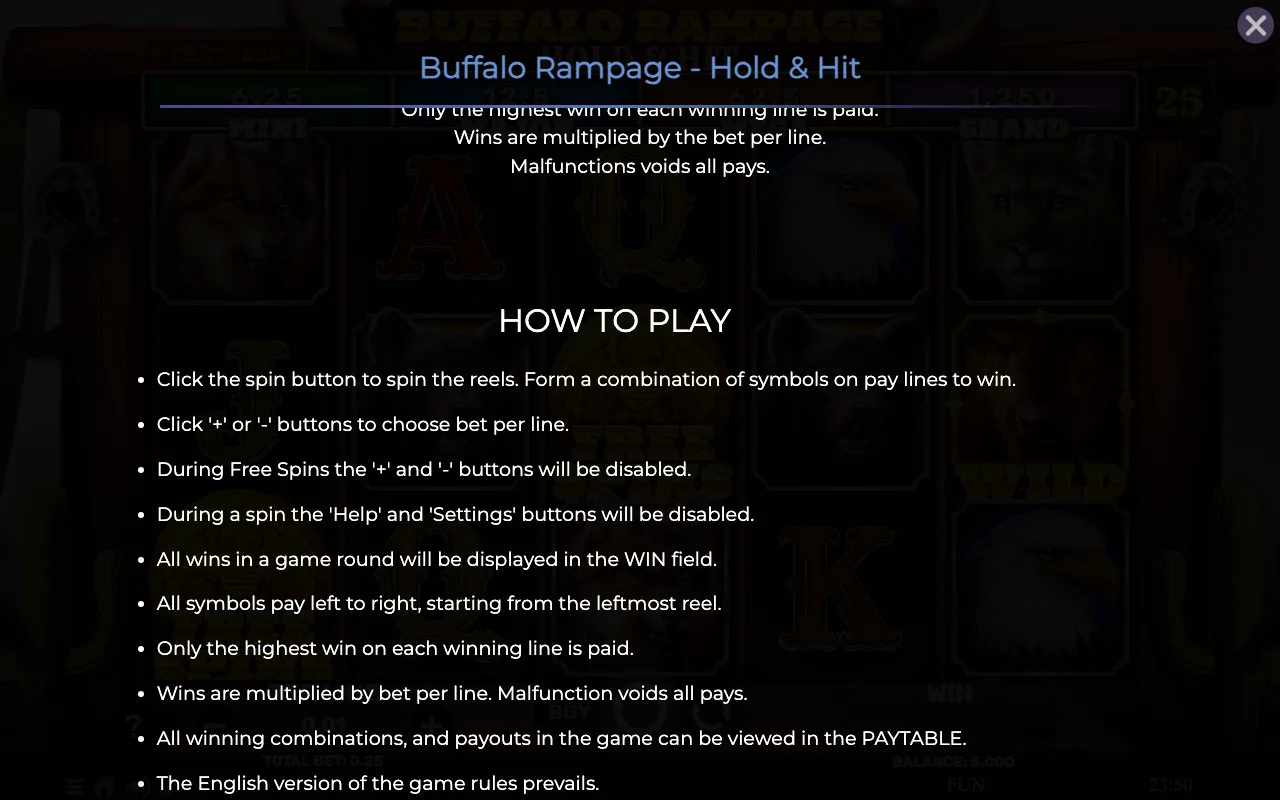 How to play — Buffalo Rampage Hold Hit