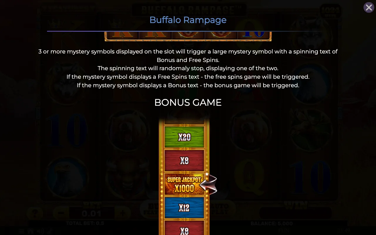 Game rules, page 2 — Buffalo Rampage