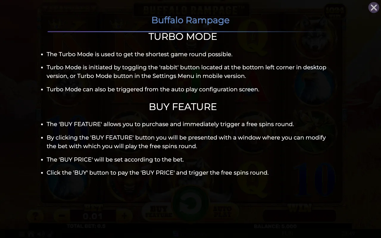 Game rules, page 8 — Buffalo Rampage