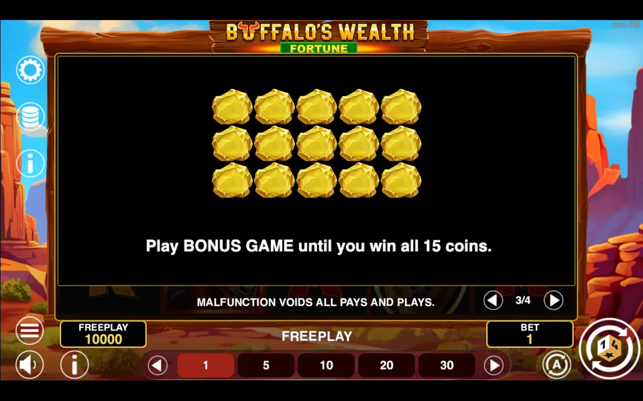 Game rules, page 3 — Buffalos Wealth Fortune