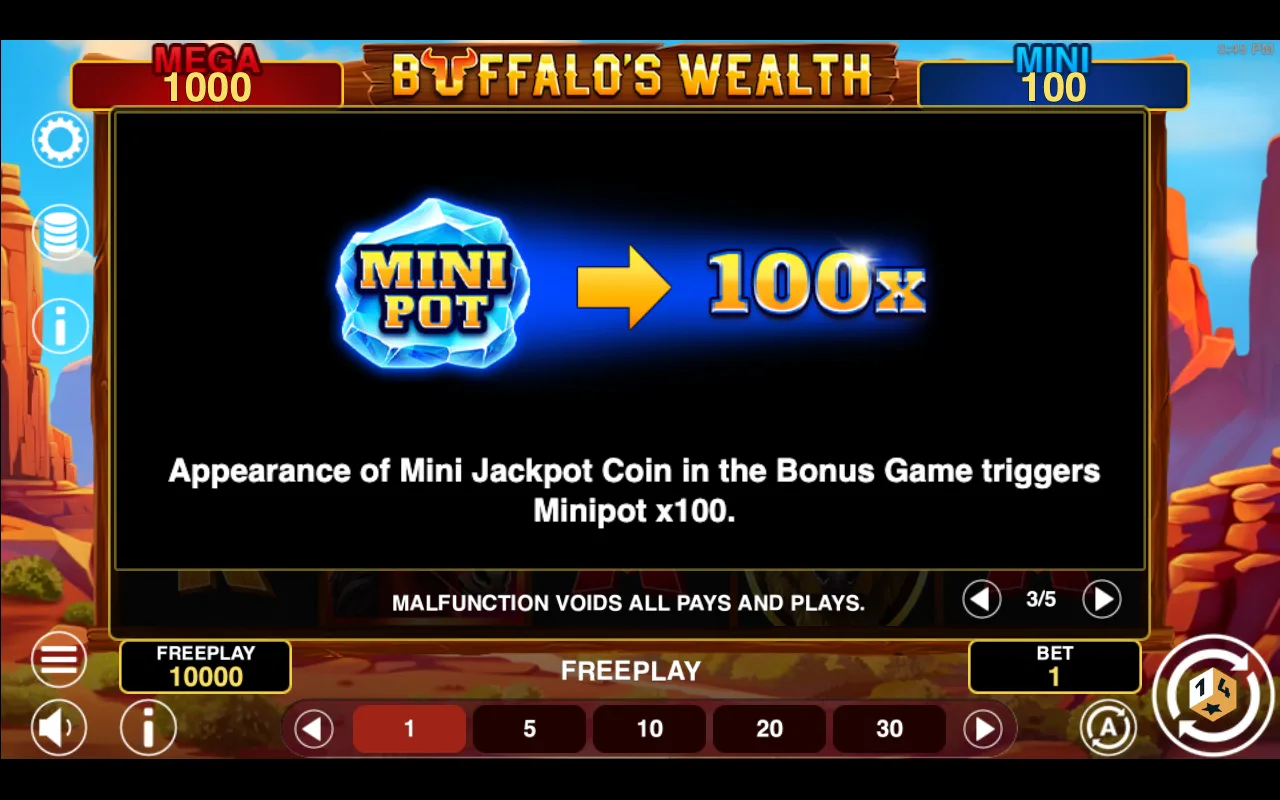 Game rules, page 3 — Buffalos Wealth Hold And Win