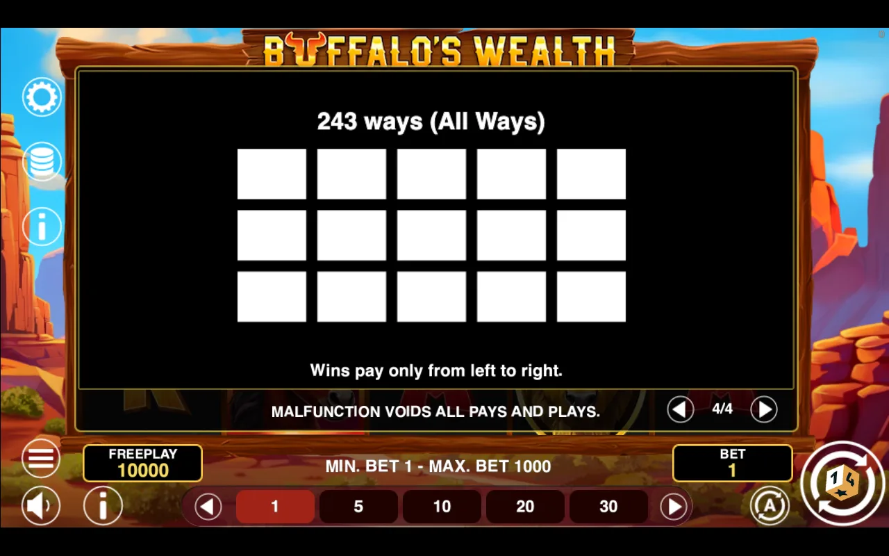 Game rules, page 4 — Buffalos Wealth
