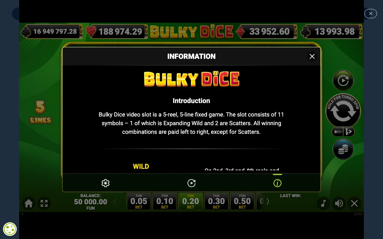 Game rules, page 1 — Bulky Dice
