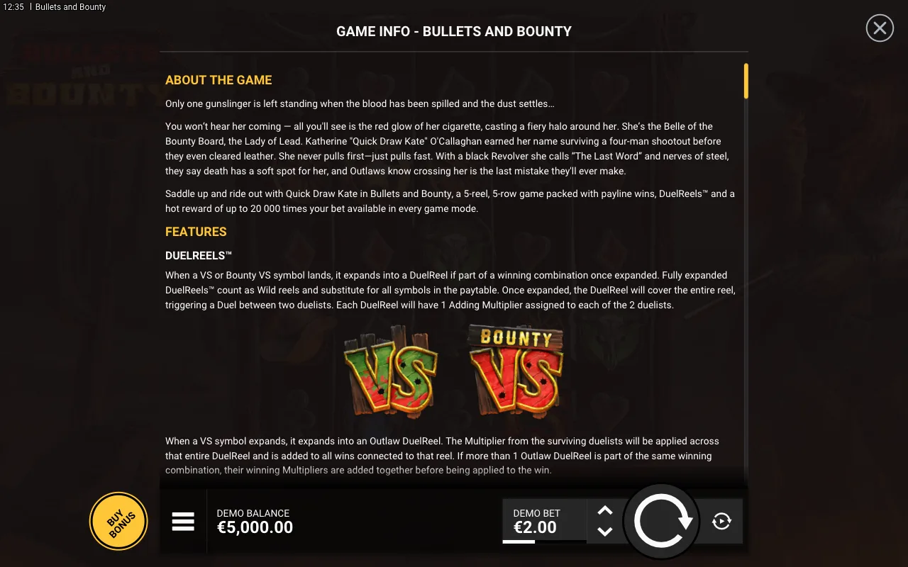 Game rules, page 1 — Bullets and Bounty