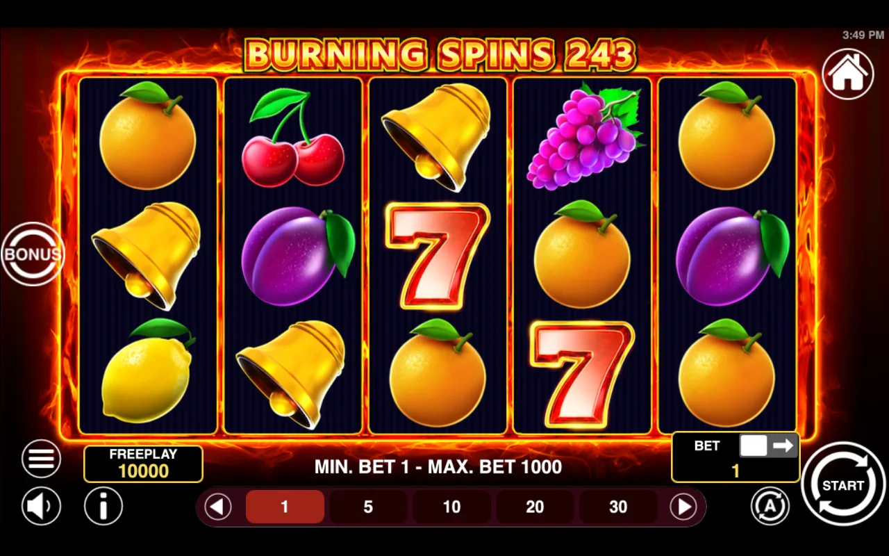 The base game — Burning Spins 243