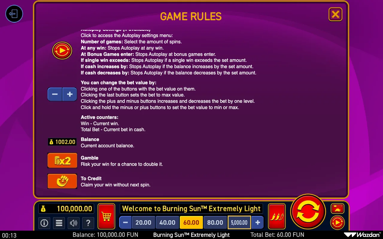 Game rules, page 12 — Burning Sun Extremely Light