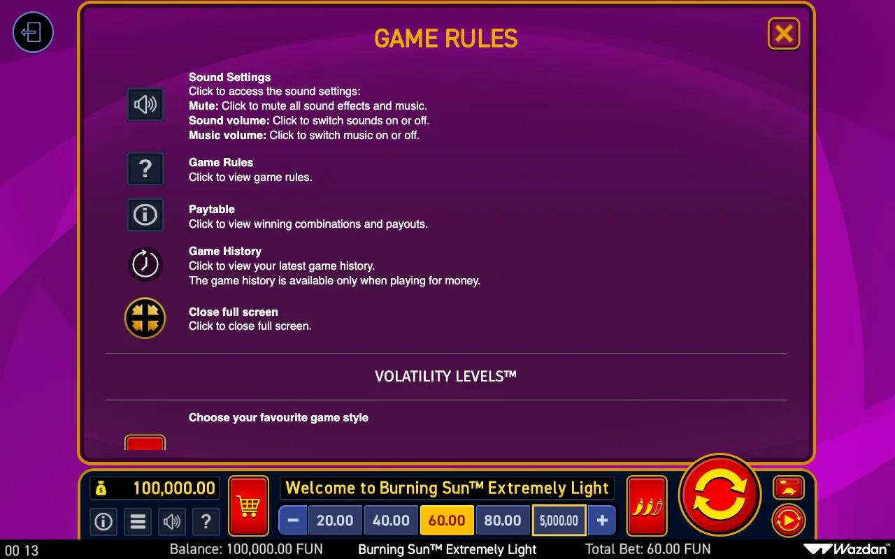 Game rules, page 13 — Burning Sun Extremely Light