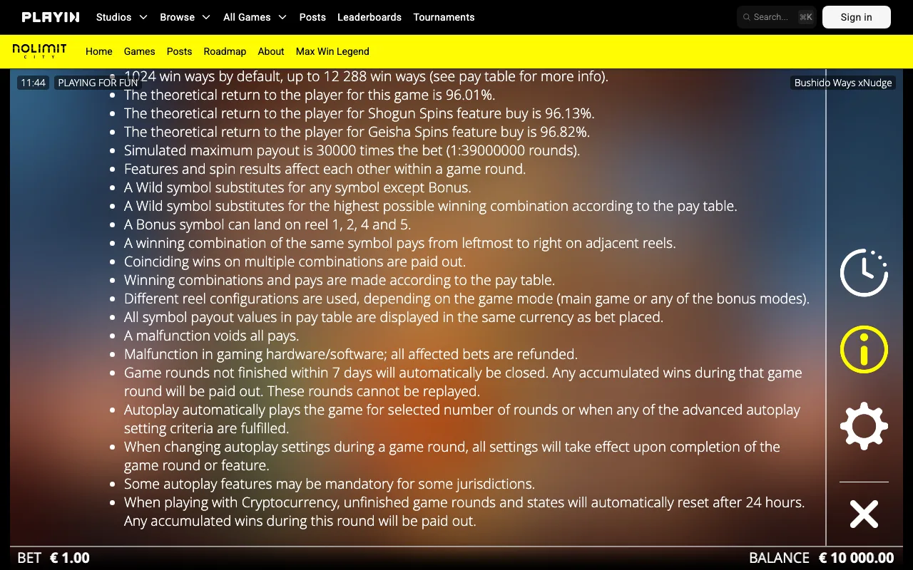 Game rules, page 3 — Bushido Ways xNudge