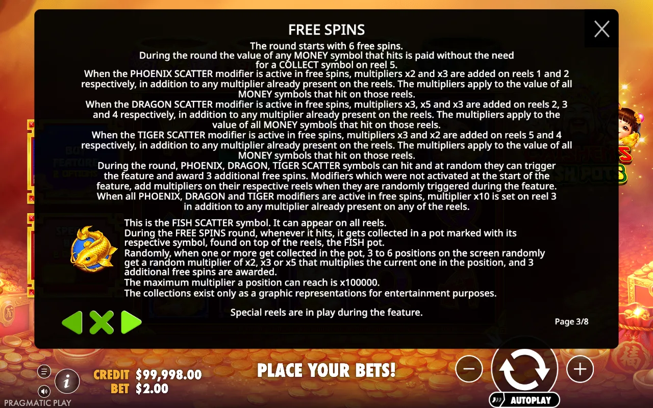 Game rules, page 3 — Caishens Cash Pots