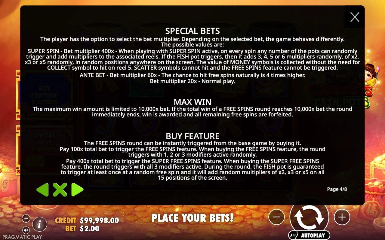 Game rules, page 4 — Caishens Cash Pots