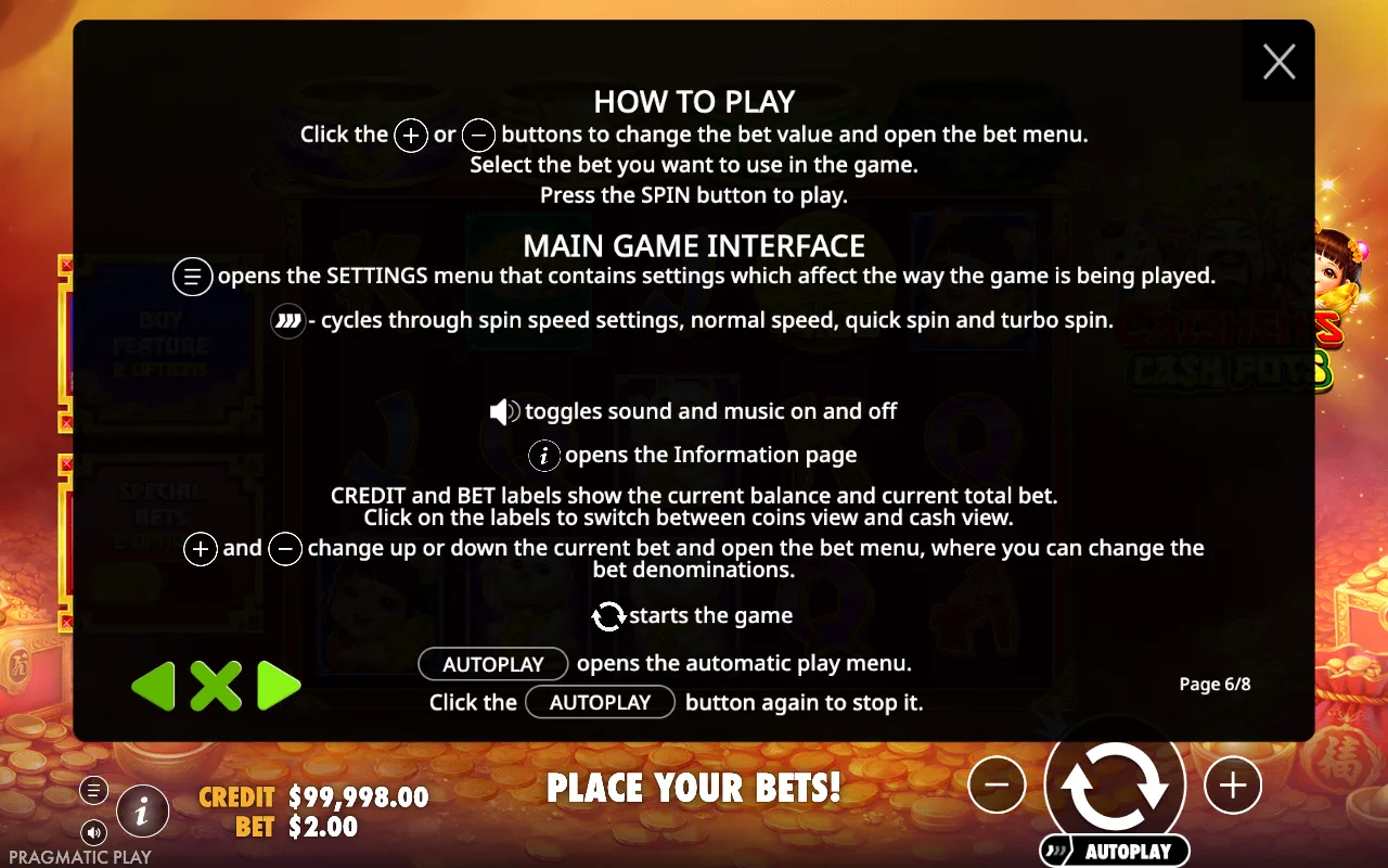 How to play — Caishens Cash Pots