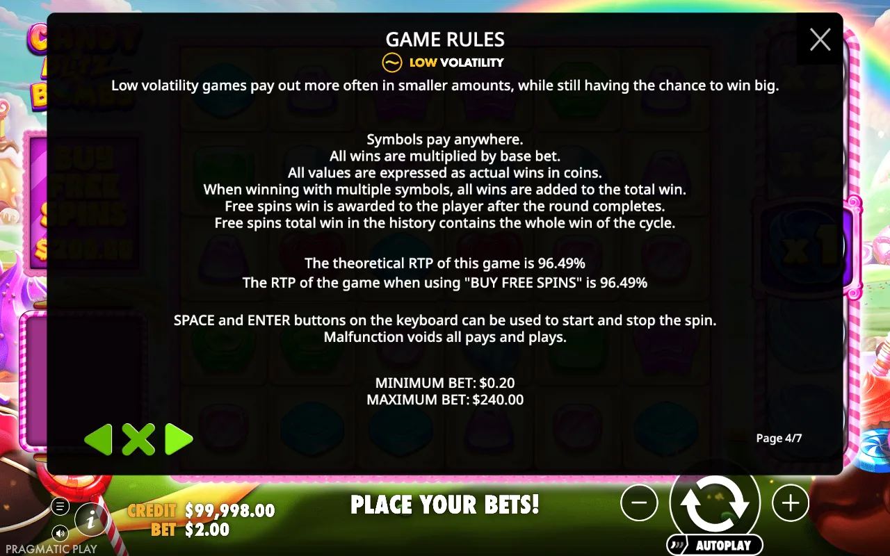 Game rules, page 4 — Candy Blitz Bombs