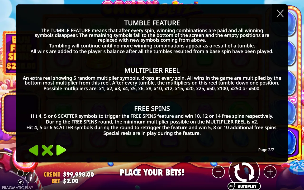 Tumble feature — Candy Blitz