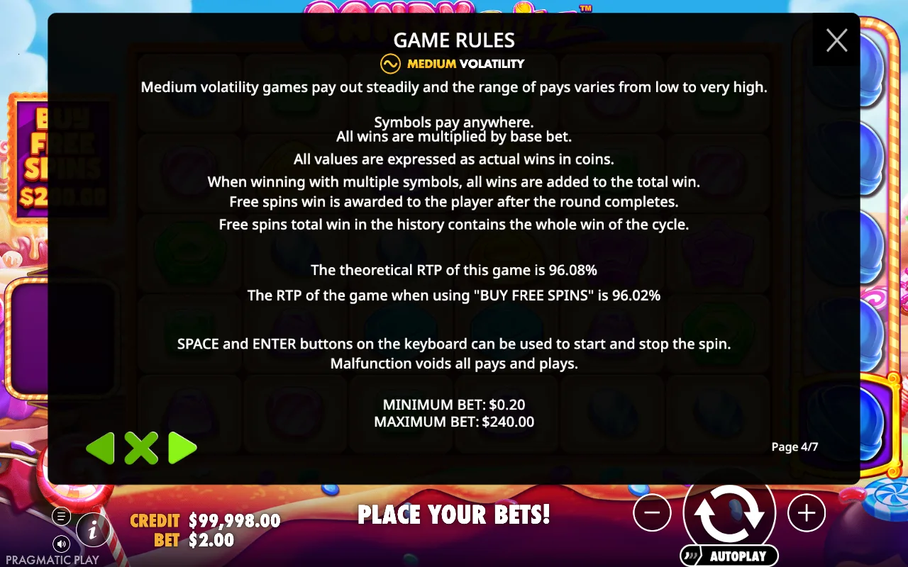 Medium volatility — Candy Blitz