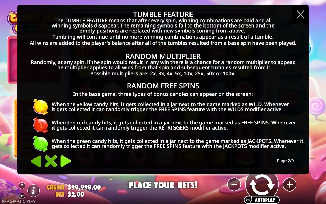 Game rules, page 2 — Candy Jar Clusters