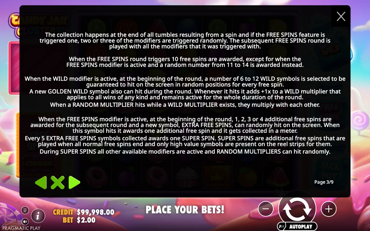 Game rules, page 3 — Candy Jar Clusters