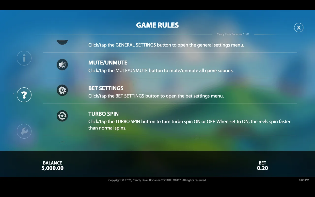 Game rules, page 4 — Candy Links Bonanza 2