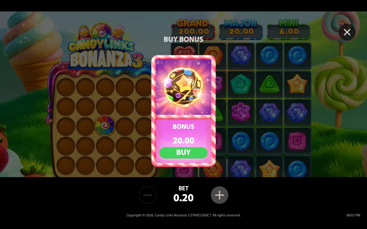 Buying the feature — Candy Links Bonanza 3
