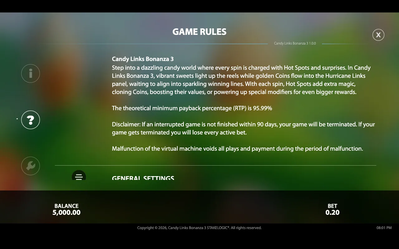 Game rules — Candy Links Bonanza 3