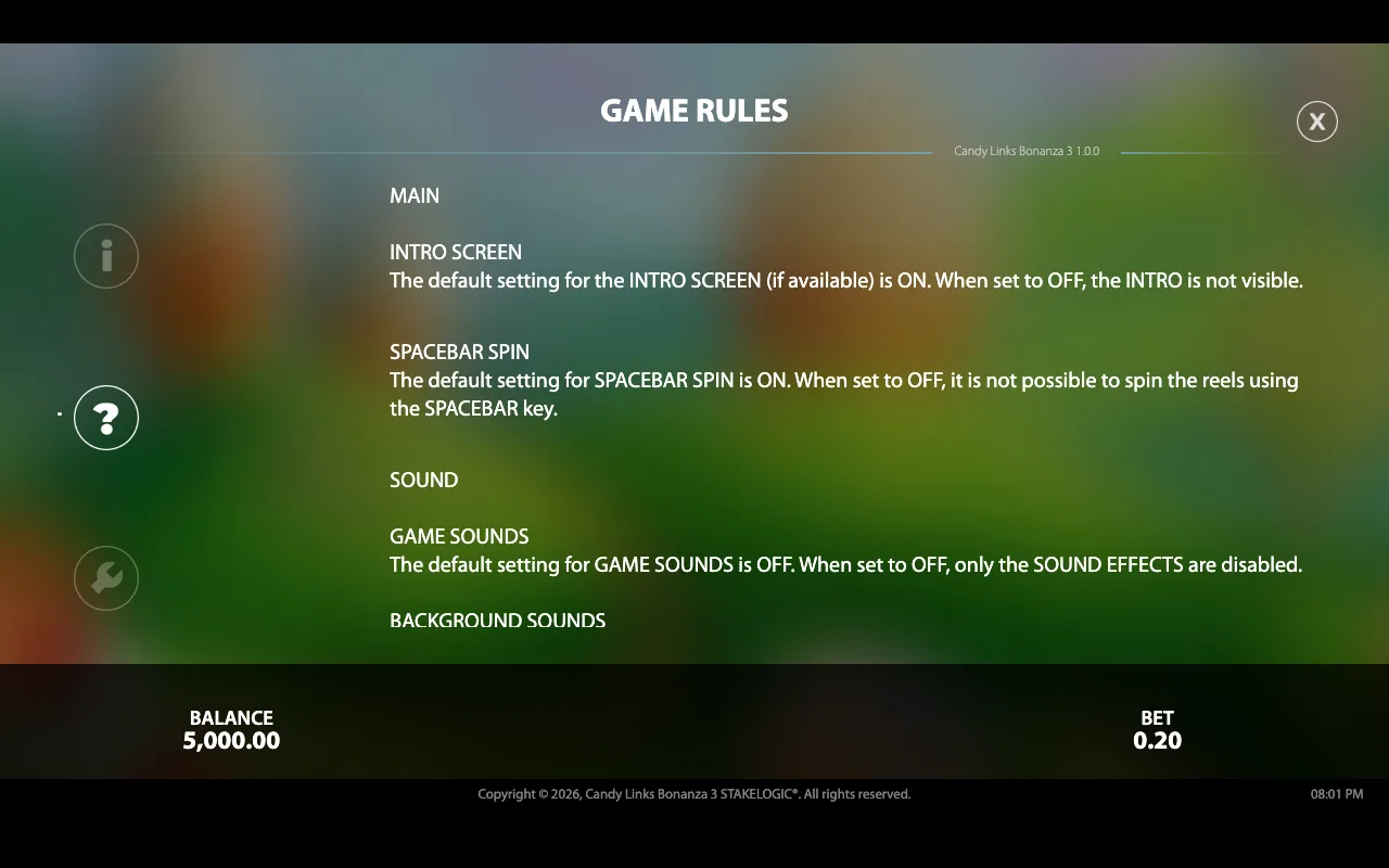 Game rules, page 5 — Candy Links Bonanza 3