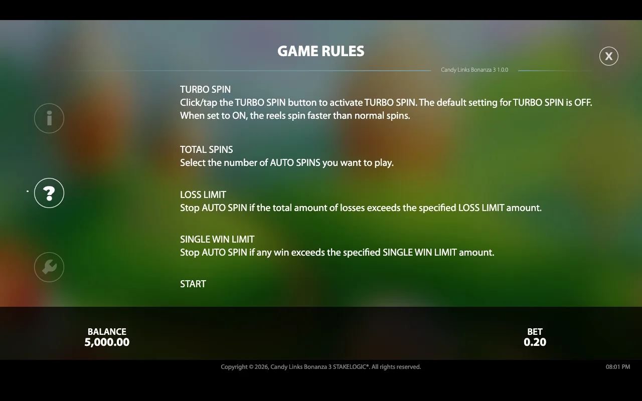 Game rules, page 6 — Candy Links Bonanza 3