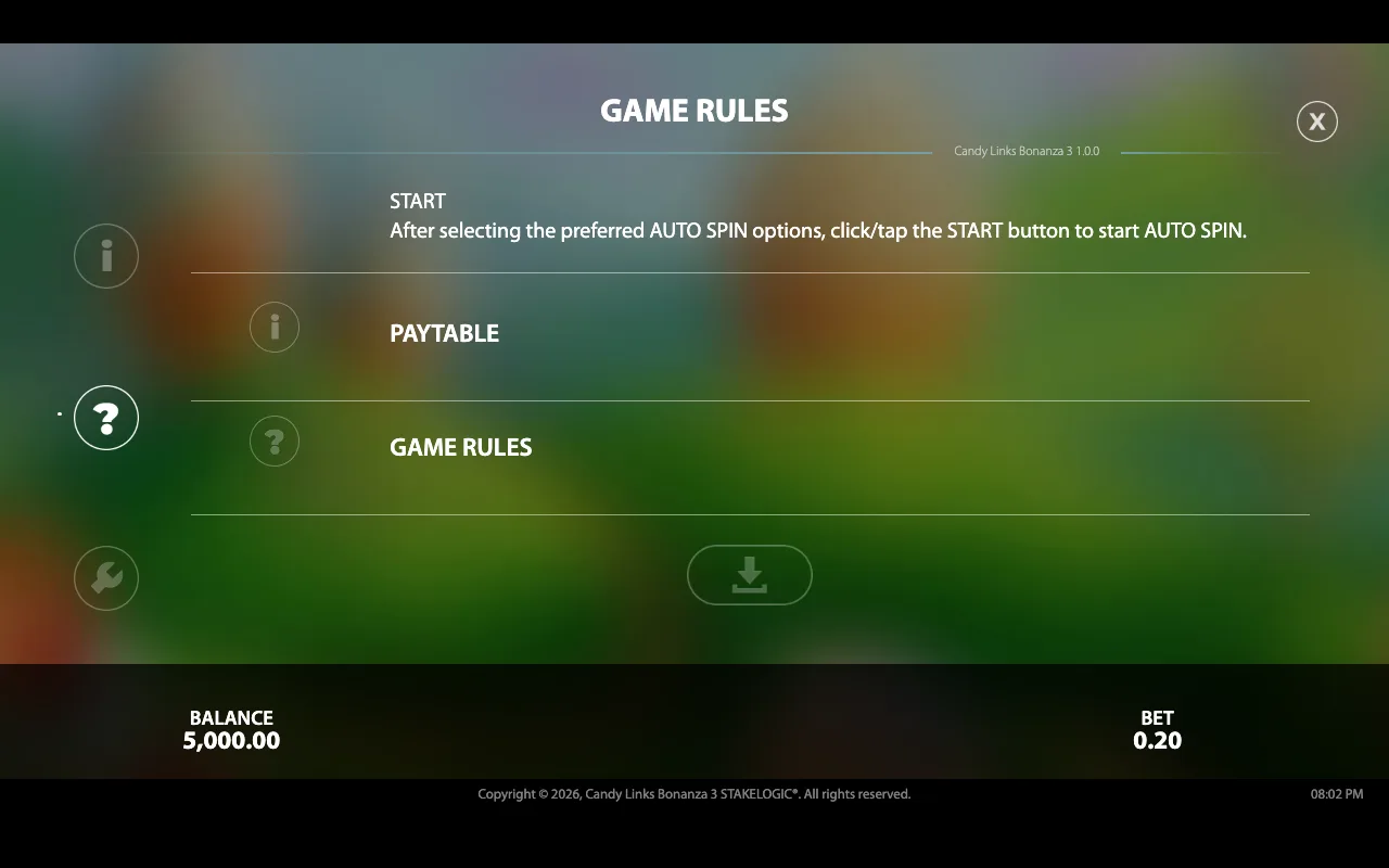 Game rules, page 7 — Candy Links Bonanza 3