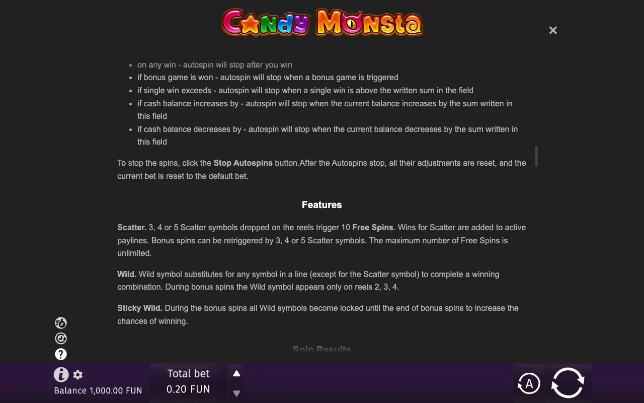 Game rules, page 7 — Candy Monsta