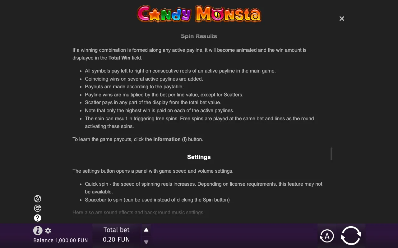 Game rules, page 8 — Candy Monsta