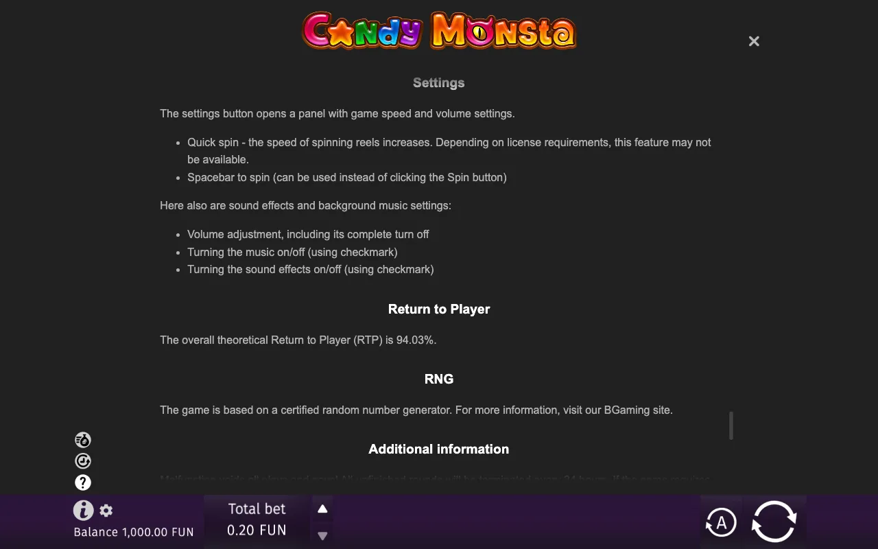 Game rules, page 9 — Candy Monsta