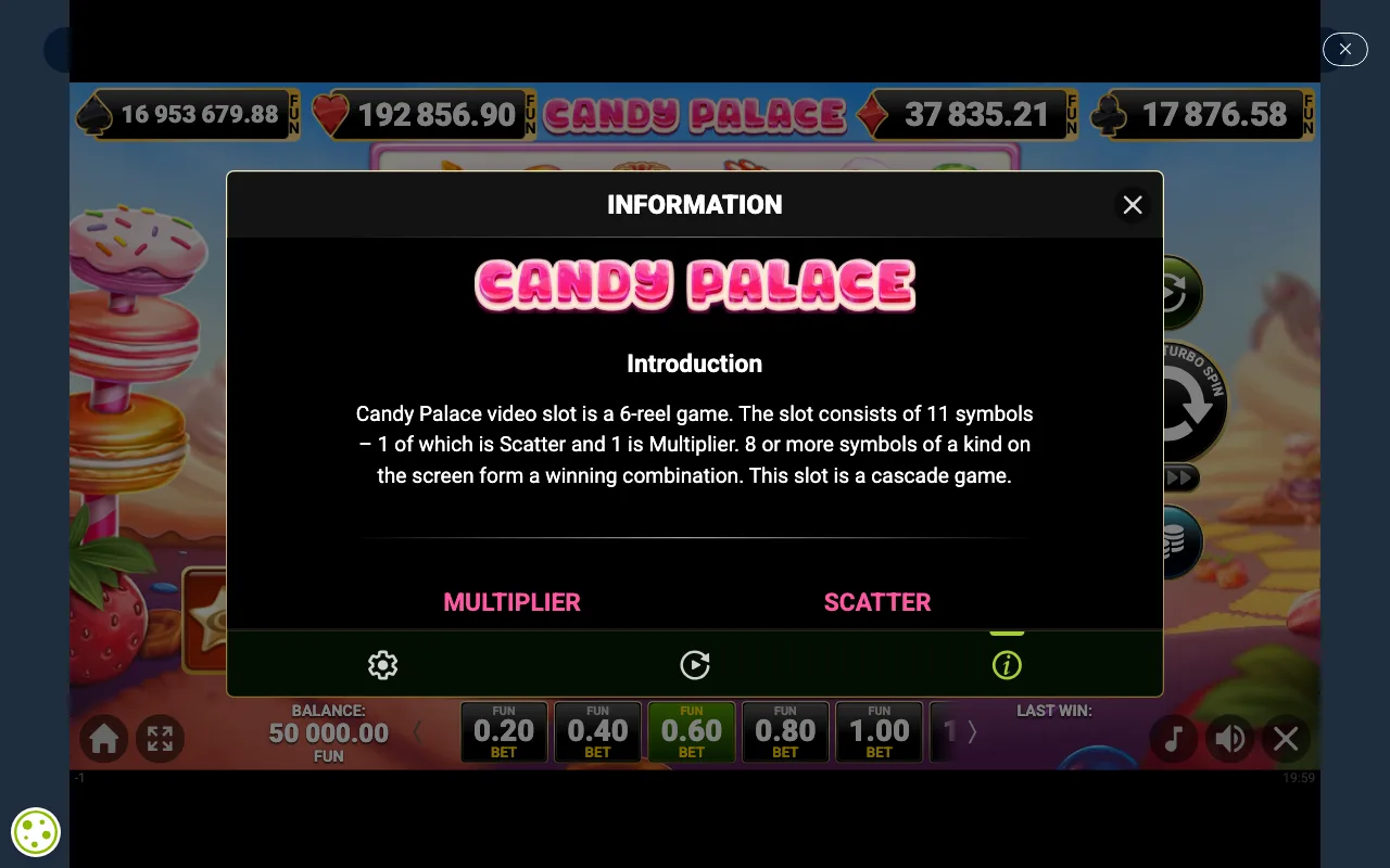 Game rules, page 1 — Candy Palace