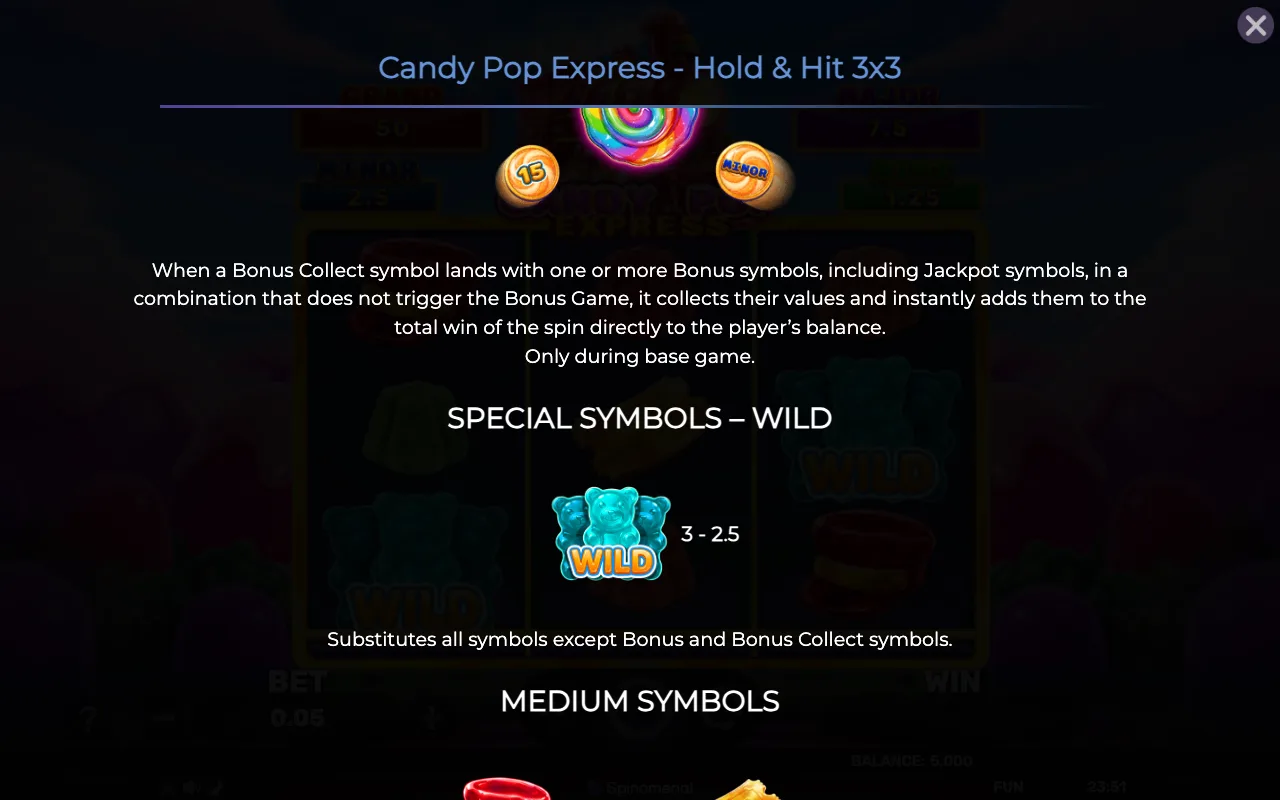 Game rules, page 4 — Candy Pop Express Hold Hit 3x3