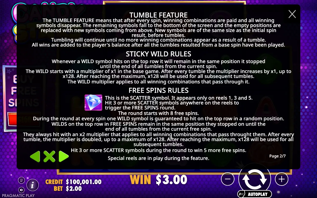 Game rules, page 2 — Candy Stars