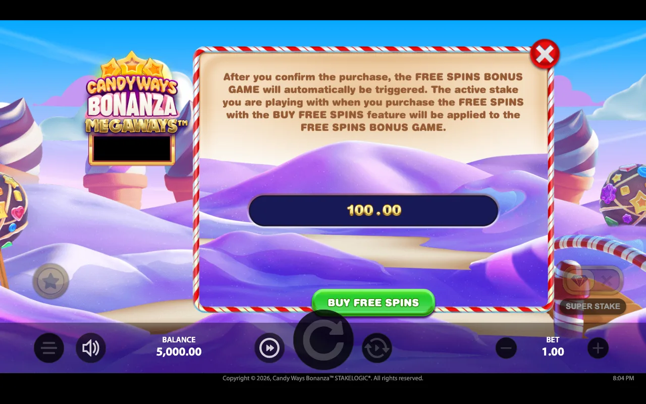 Buying the feature — Candyways Bonanza Megaways