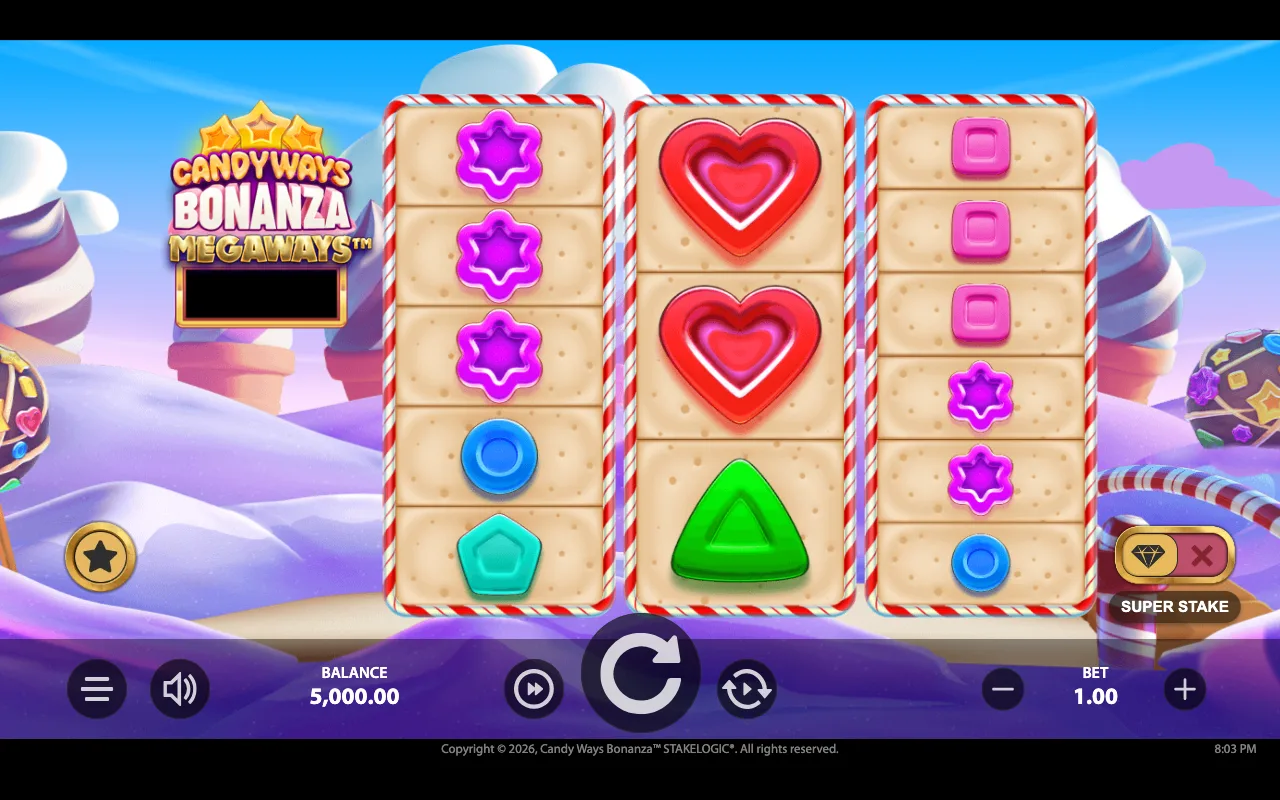 The base game — Candyways Bonanza Megaways