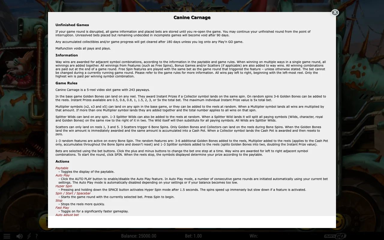 Game rules, page 1 — Canine Carnage