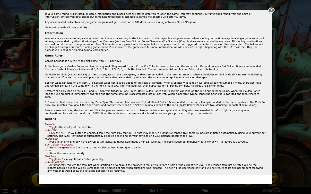 Game rules, page 2 — Canine Carnage