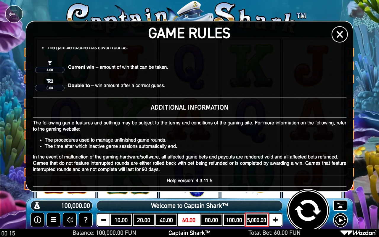 Game rules, page 7 — Captain Shark