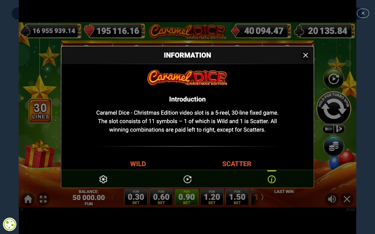 Game rules, page 1 — Caramel Dice Christmas Edition