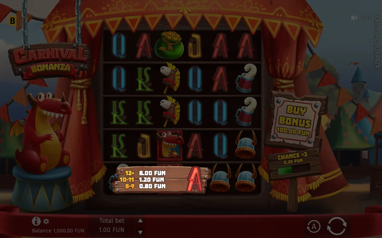 The base game — Carnival Bonanza