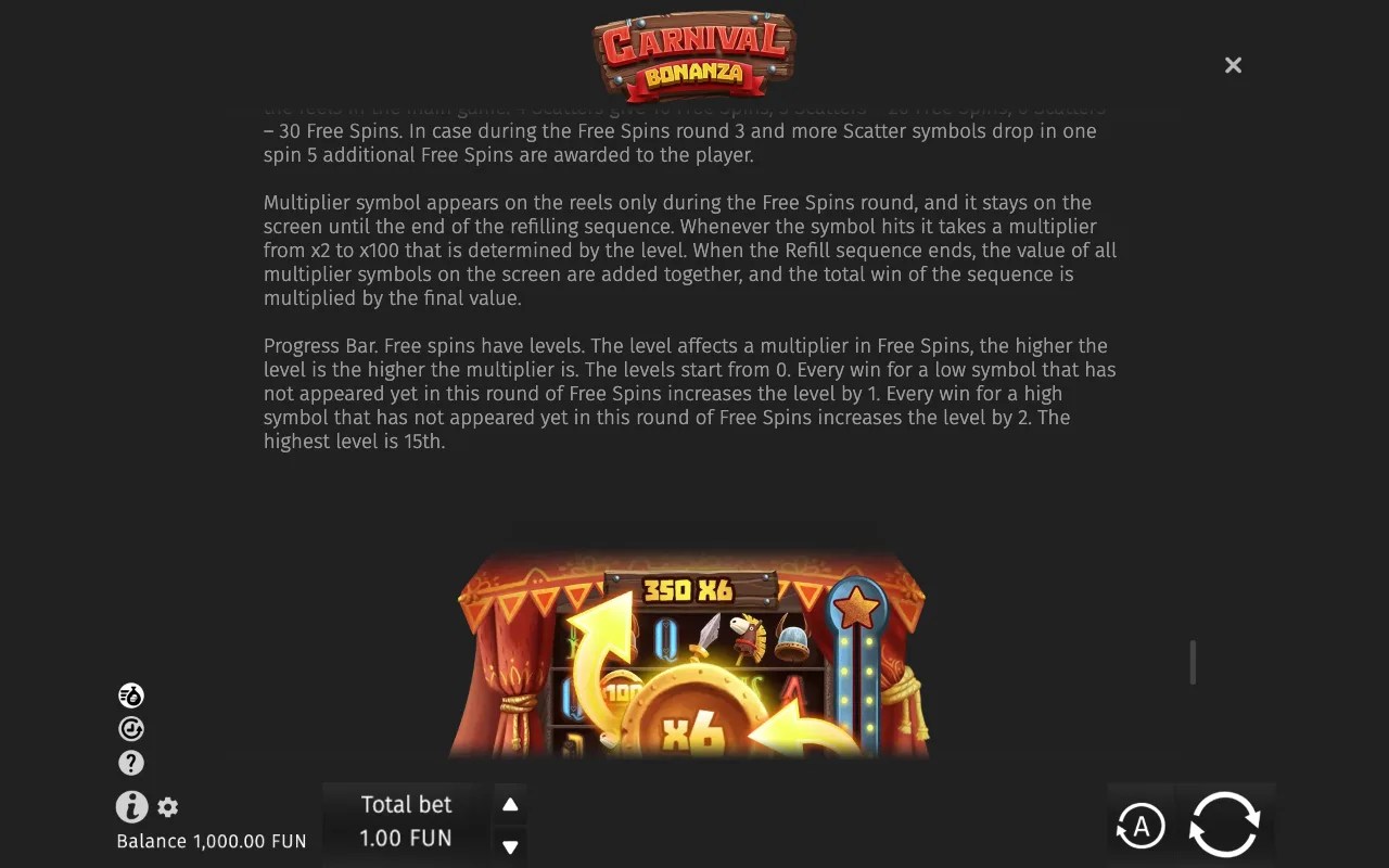 Game rules, page 4 — Carnival Bonanza