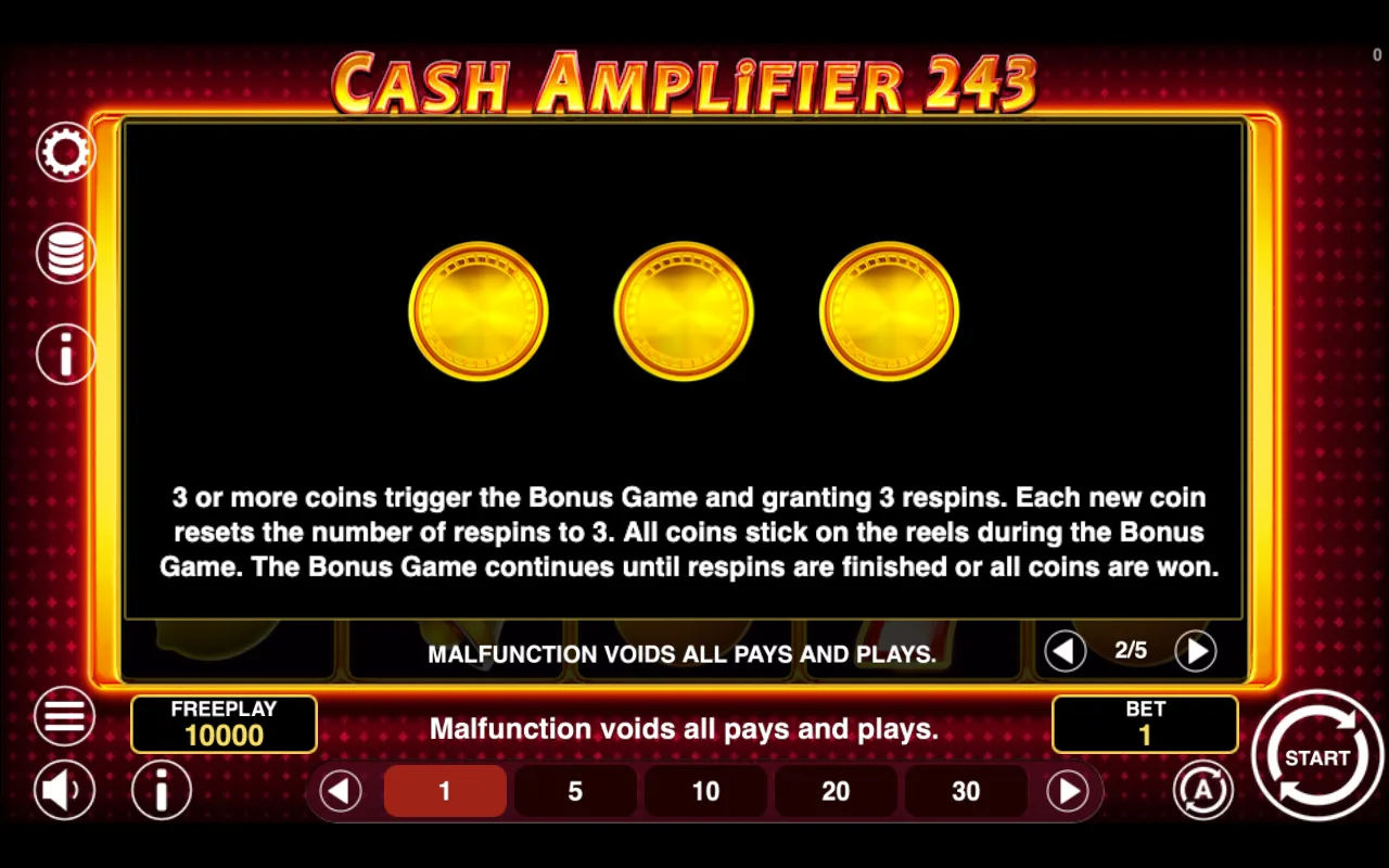 Game rules, page 2 — Cash Amplifier 243
