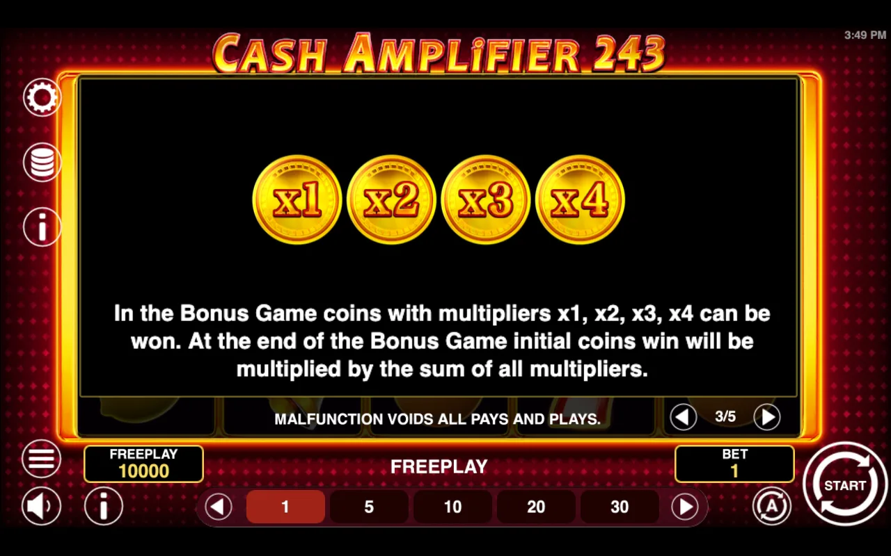 Game rules, page 3 — Cash Amplifier 243